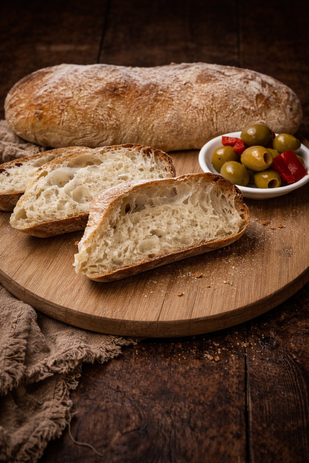 Freshly baked ciabatta loaves from Breaking Bread